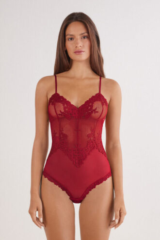 Pretty Flowers チュール＆レース Lace Bodysuit