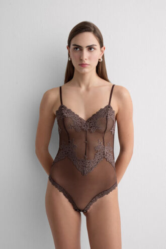 Pretty Flowers チュール＆レース Lace Bodysuit