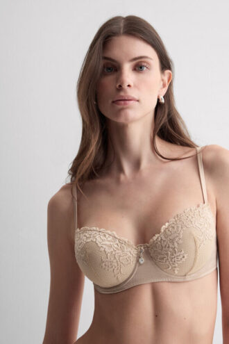 シルキーフラワーズ Sofia シルク&レース バルコネットブラ シルキーフラワーズ Sofia シルク&レース バルコネットブラ